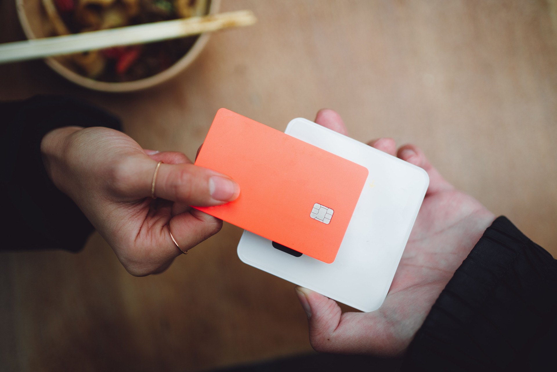 Paying With Mobile Phone At Restaurant